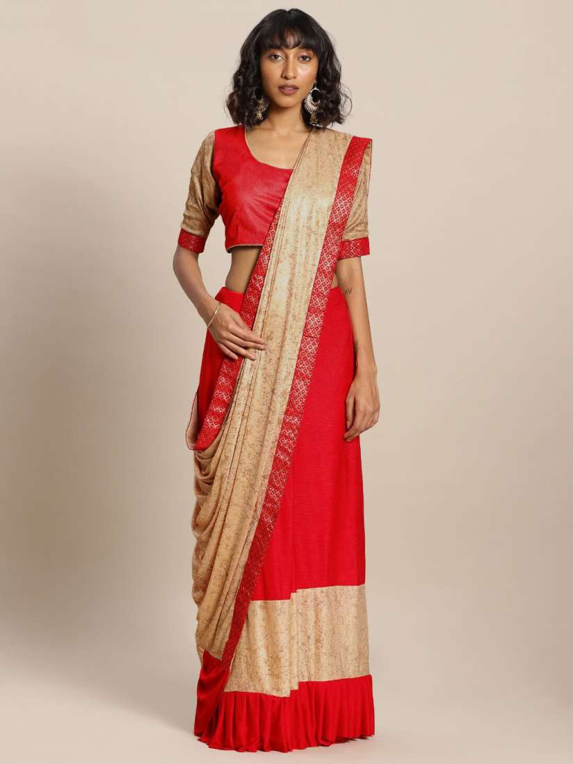 Buy DIVASTRI Printed Zari Ruffle Frill Saree Sarees for Women 24311592 Myntra