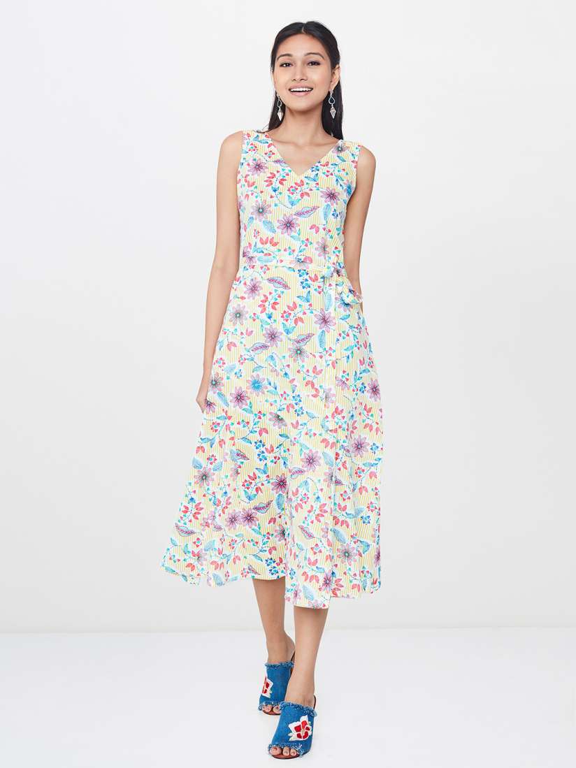 Buy Global Desi Women Multicoloured Printed A Line Dress Dresses for Women 2431871 Myntra