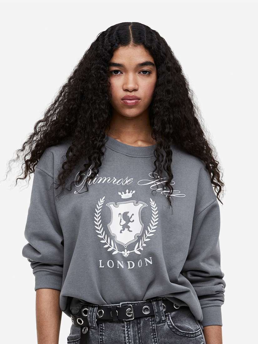Buy H M Motif Detail Sweatshirt Sweatshirts for Women 24320408 Myntra