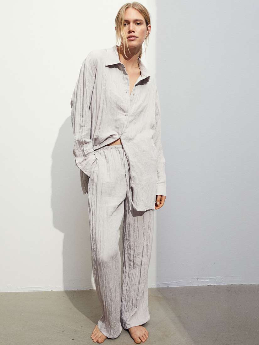 Buy H M Women Crinkled Loungewear Trousers Lounge Pants for Women 24320598 Myntra