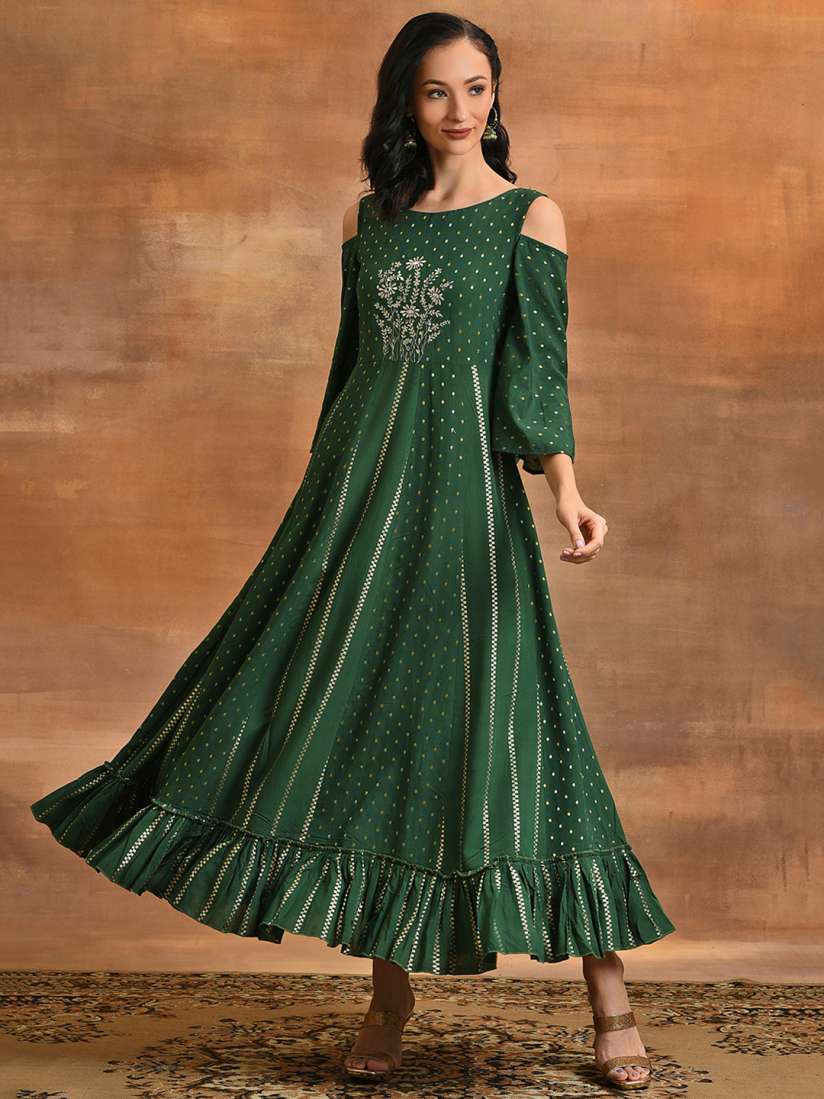 Cold shoulder gowns ethnic cheap