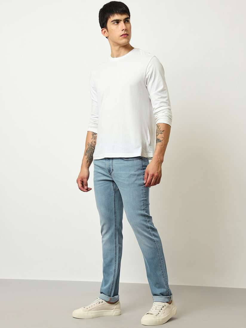 Buy Lee Men Slim Fit Low Distress Light Fade Stretchable Cotton Regular Jeans Jeans for Men 24325238 Myntra