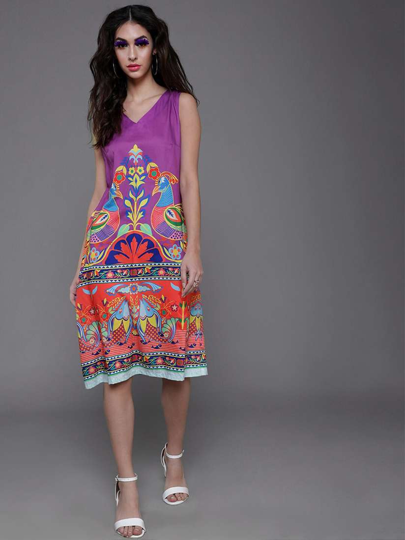 Buy AKS Ethnic Motifs Printed A Line Dress Dresses for Women 24326222 Myntra