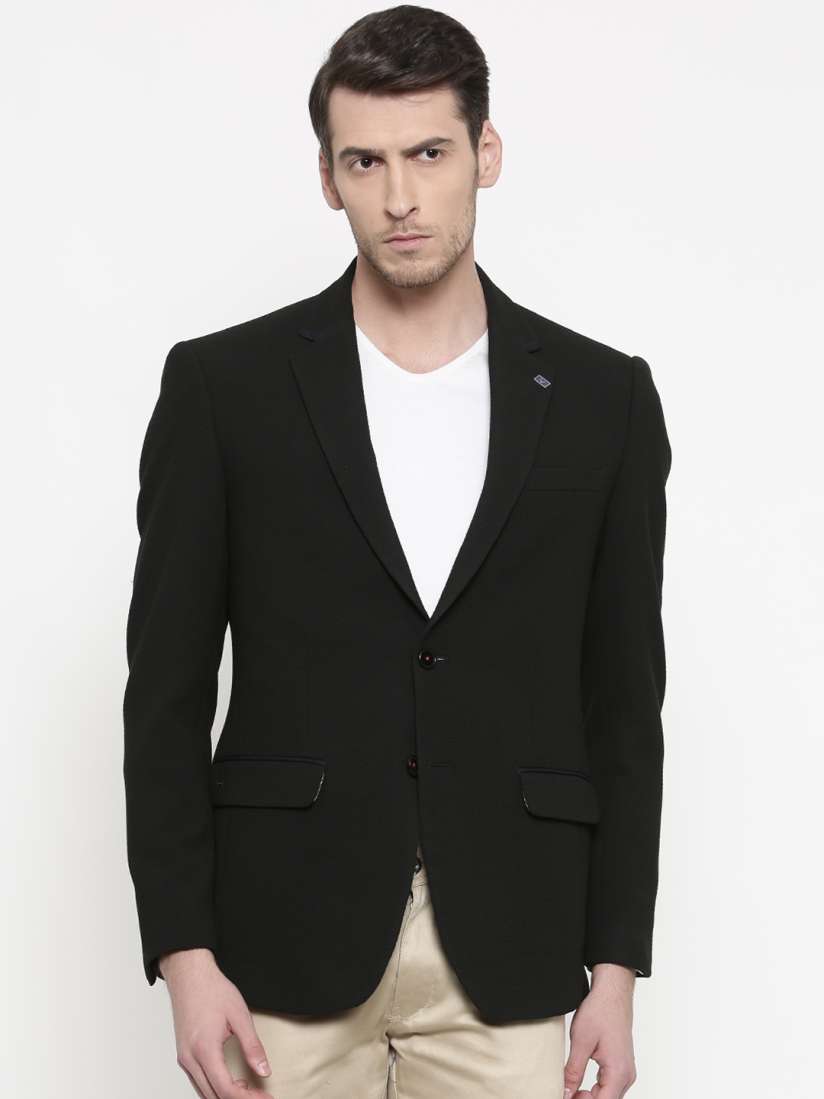 Buy Allen Solly Men Black Single Breasted Patterned Slim Nottingham Fit Casual Blazer Blazers for Men 2433209 Myntra