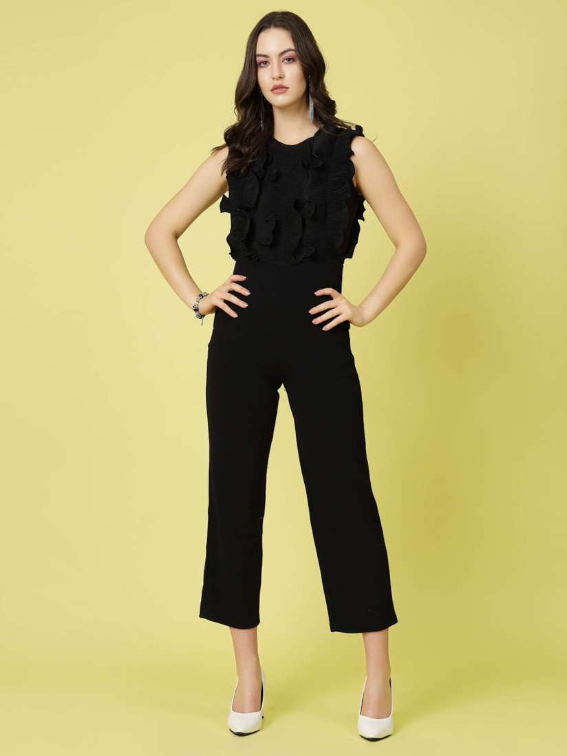 Buy plusS Black Ruffles Basic Jumpsuit Jumpsuit for Women 24333018 Myntra
