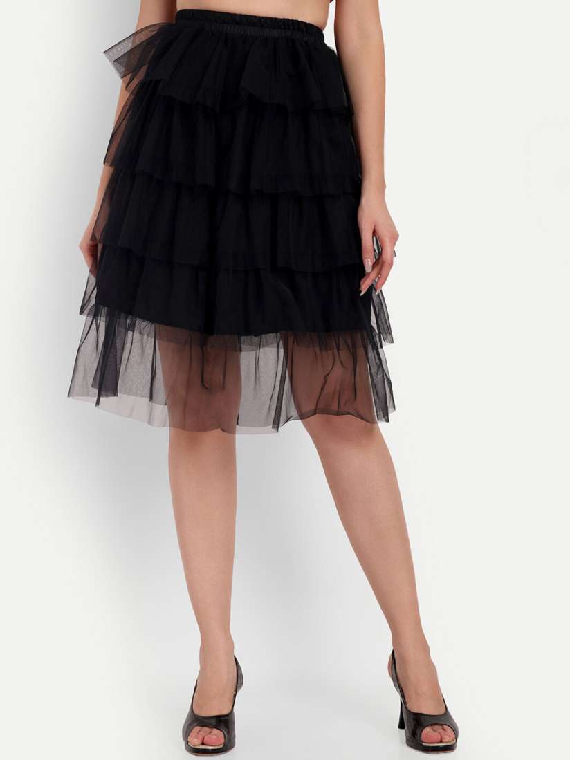 Buy D VESH Flared Ruffles Mini Length Skirt Skirts for Women 24333266 Myntra