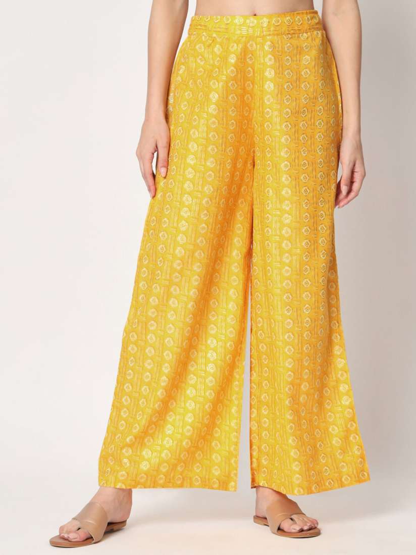 Buy 9rasa Women Cotton Gold Foil Printed Palazzo Palazzos for Women 24336652 Myntra