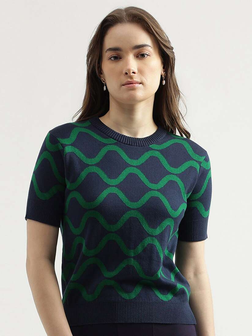 Buy United Colors of Benetton Geometric Self Design Cotton Pullover Sweaters for Women 24336816 Myntra
