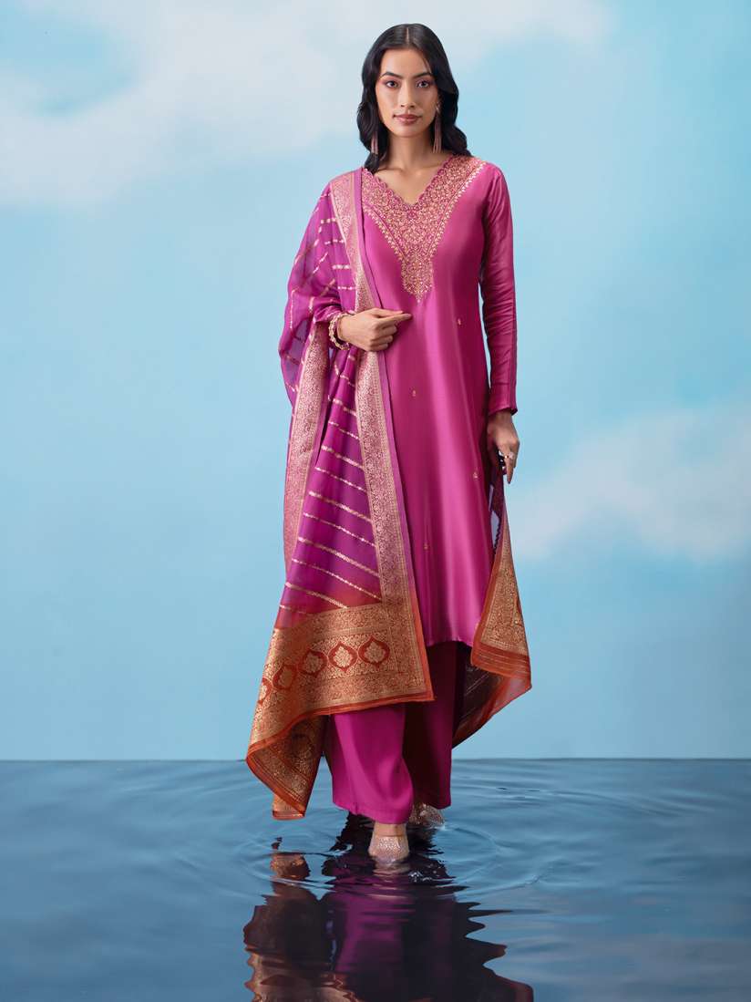 Buy Soch Ethnic Motifs Embroidered Unstitched Dress Material Dress Material for Women 24347034 Myntra