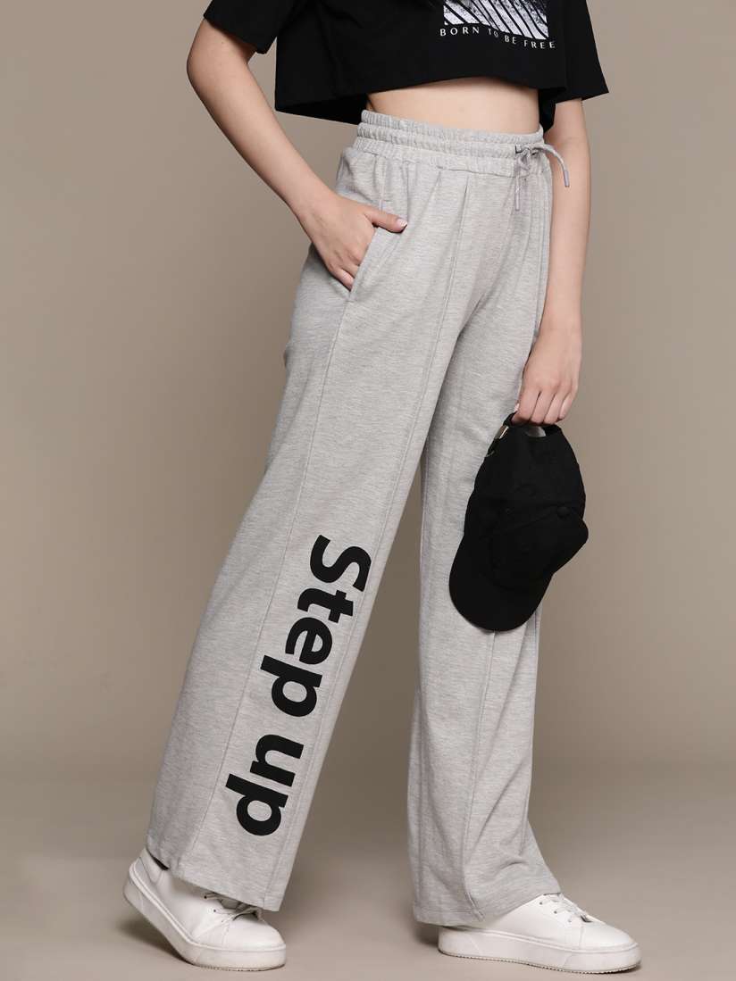 Buy The Roadster Lifestyle Co. Women Wide Leg Printed Track Pants Track Pants for Women 24348820 Myntra