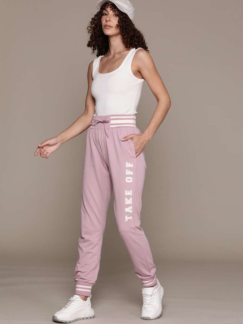 Buy The Roadster Lifestyle Co. RE LAX Women Tapered Joggers with Contrast Print Track Pants for Women 24348834 Myntra