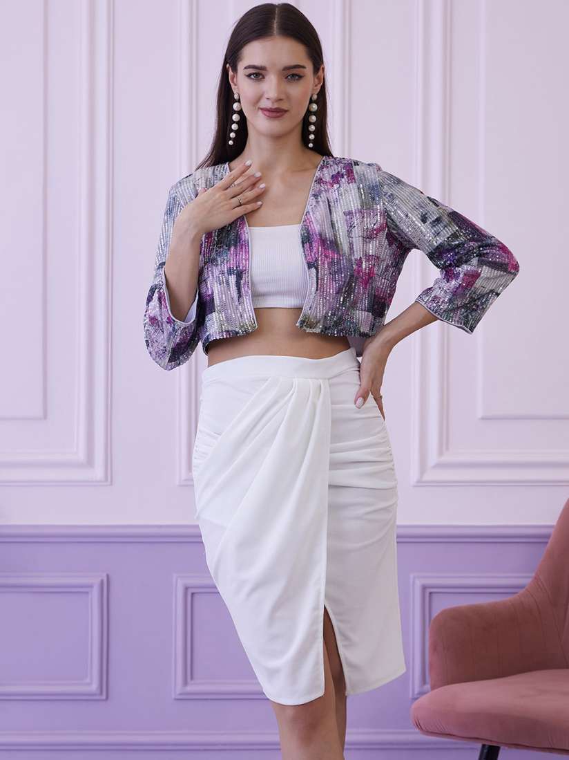 Purple floral jacket best sale