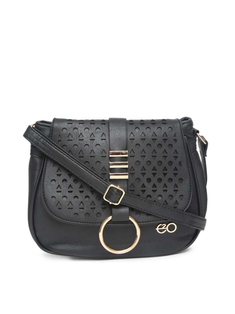 Buy E2O Black Sling Bag With Cut Out Detail Handbags for Women 2435338 Myntra