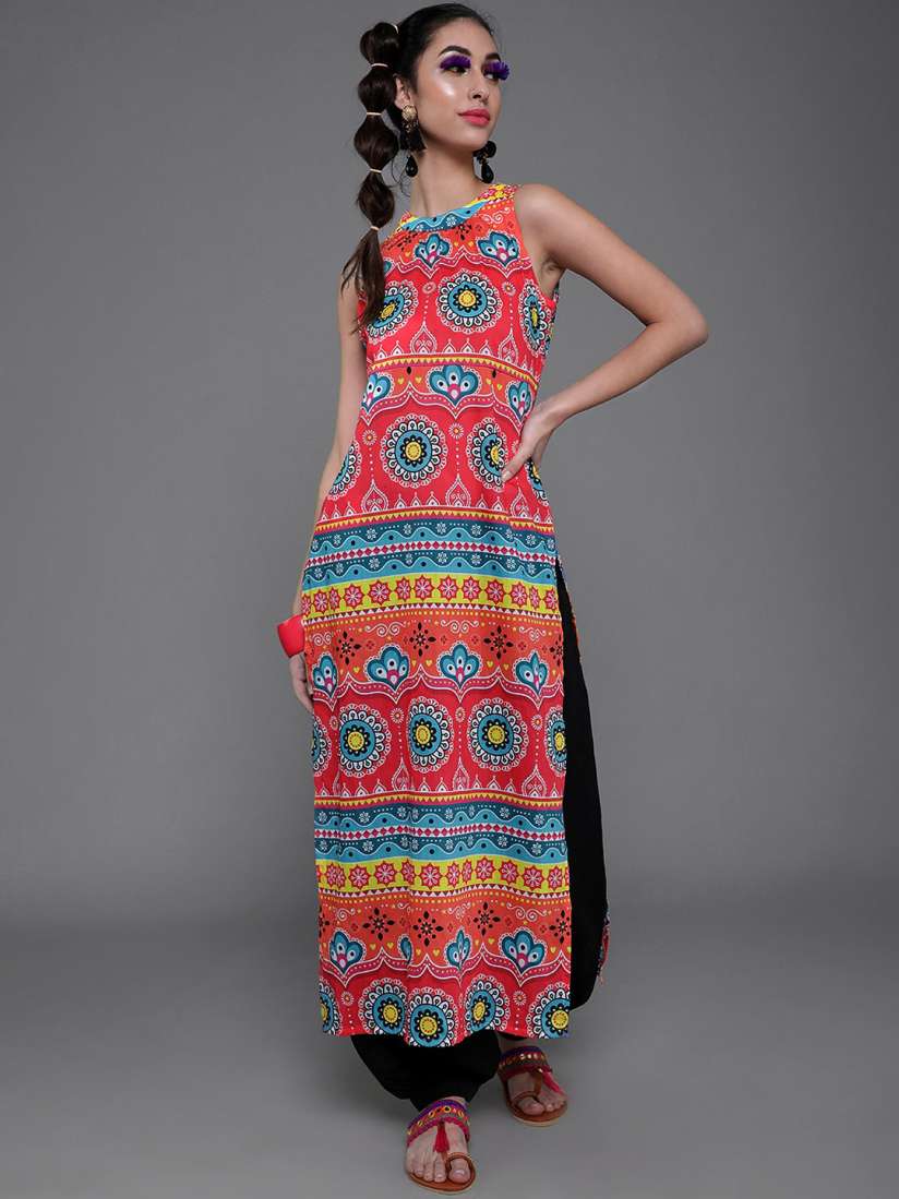 Buy AKS Ethnic Motifs Printed A Line Kurta Kurtas for Women 24353526 Myntra