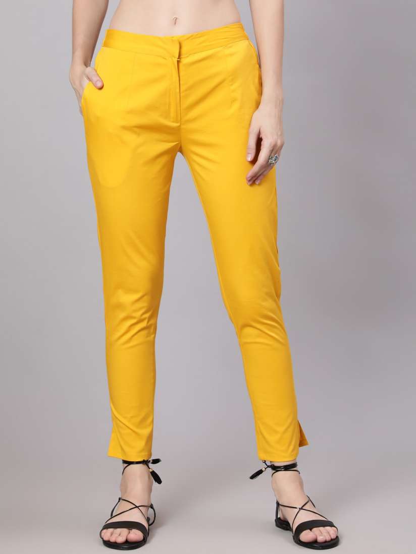 Yellow cigarette trousers hot sale