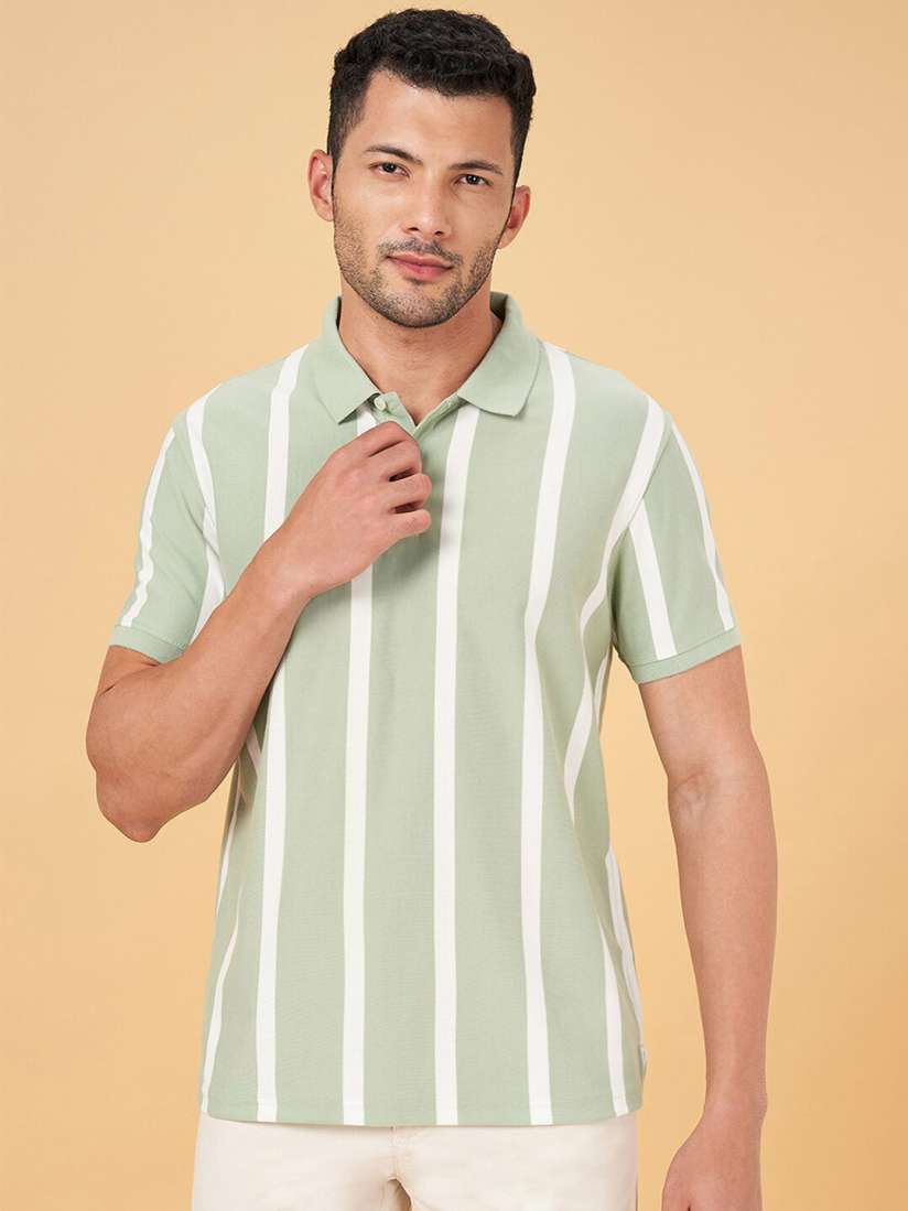 Buy BYFORD by Pantaloons Vertical Striped Polo Collar Cotton T Shirt Tshirts for Men 24354378 Myntra