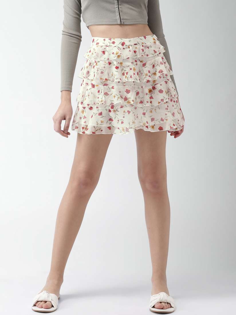 Forever 21 Embroidered Patterned Skirt FOREVER 21 Black Embroidered Mini  Skirt, image size:824x1099