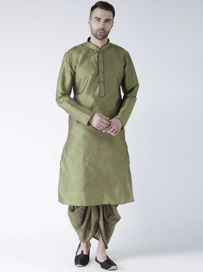 Buy DEYANN Men Green Self Design Kurta with Dhoti Pants Kurta Sets for Men 2436117 Myntra