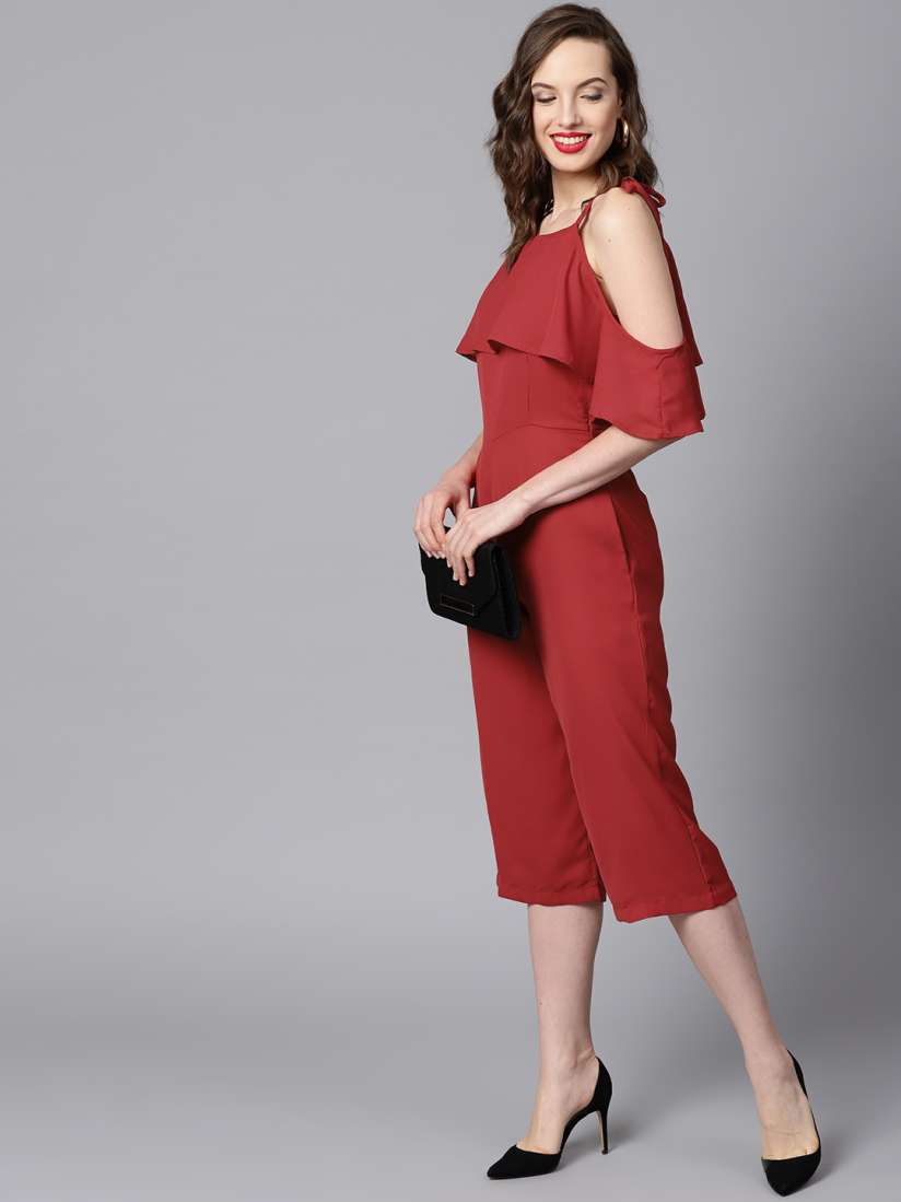 Cold shoulder culotte jumpsuit clearance