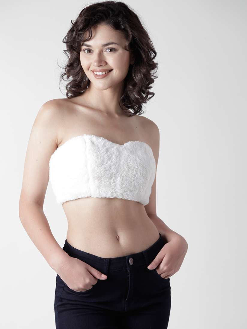 Faux fur tube top hotsell