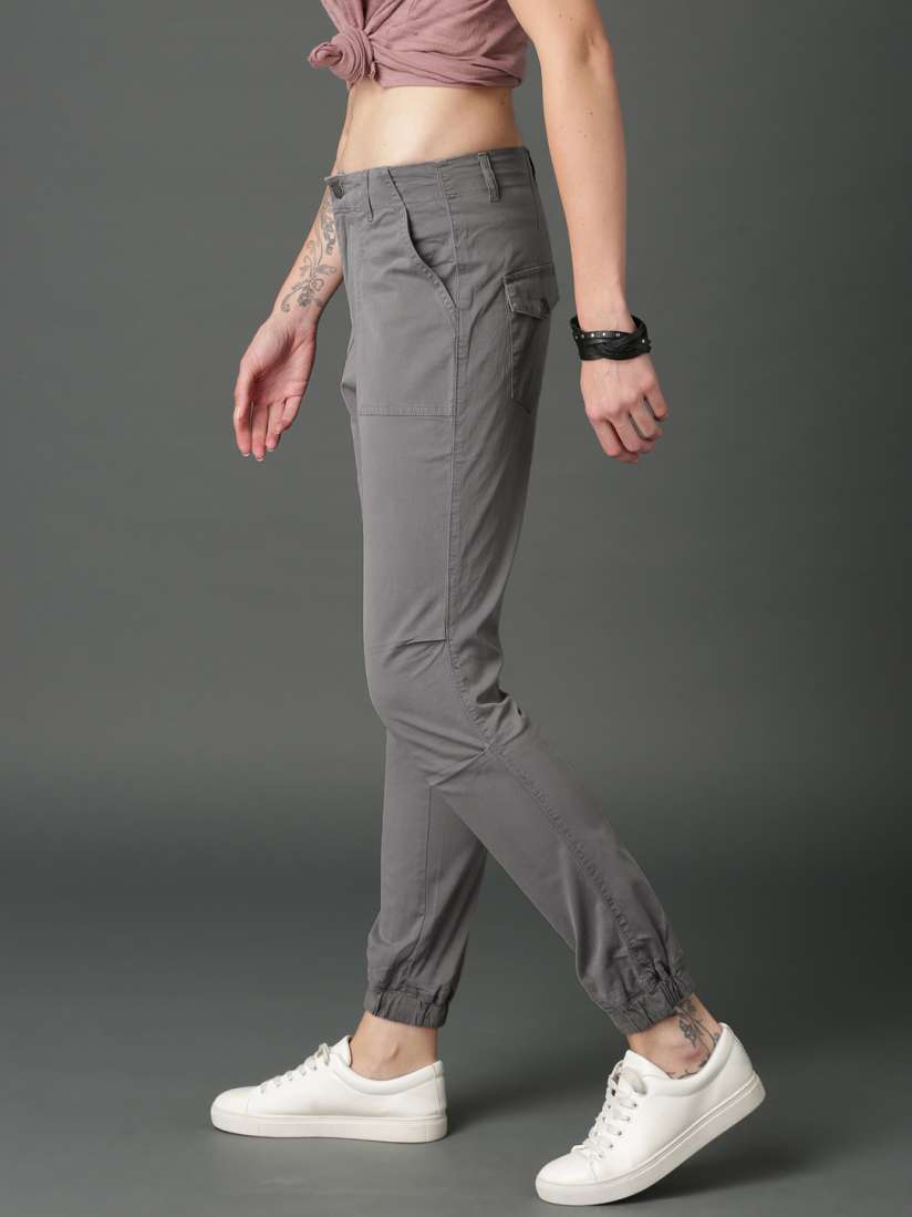 Buy Roadster Women Grey Regular Fit Solid Joggers Trousers for Women 2436671 Myntra