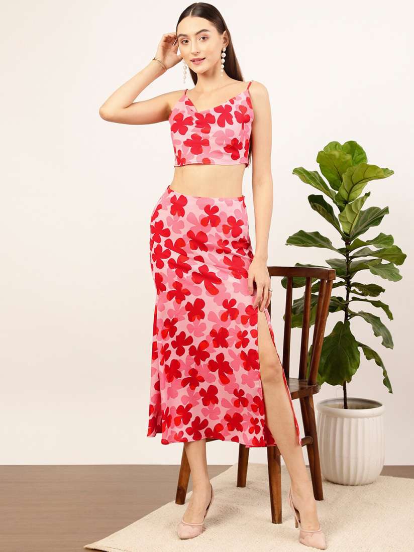 Myntra crop top and skirt top