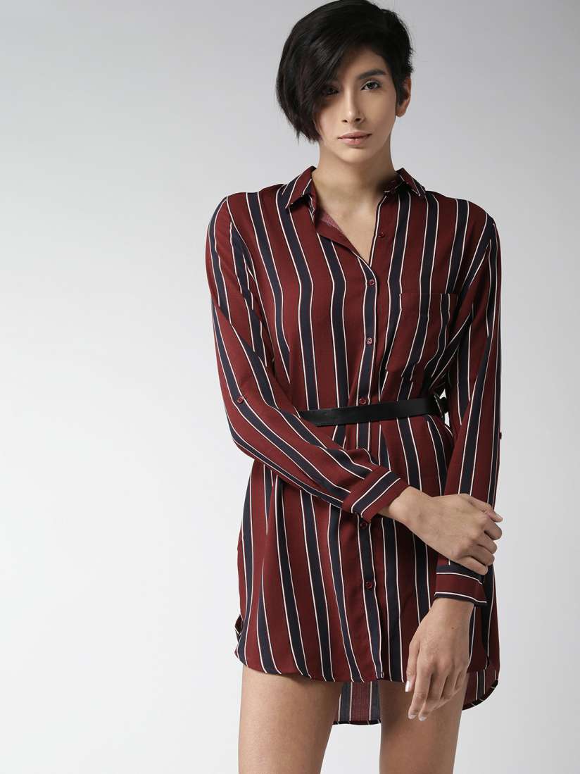 Forever 21 striped shirt dress on sale