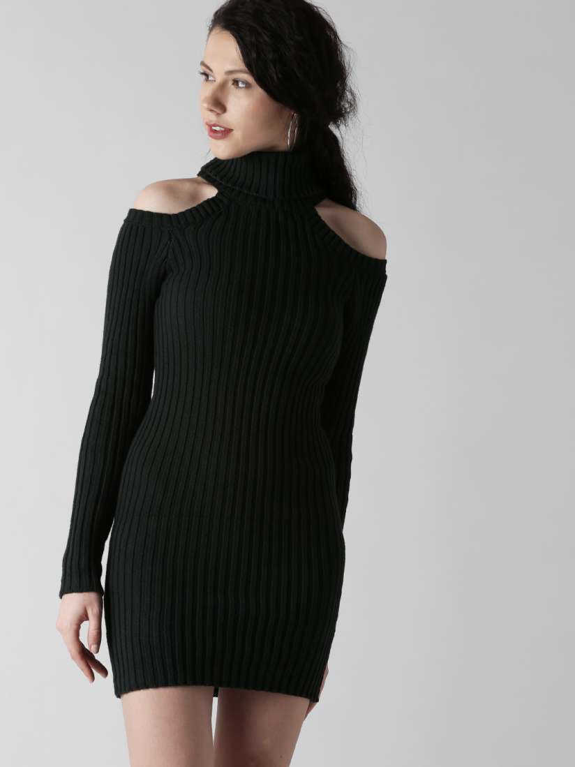 Buy FOREVER 21 Women Green Ribbed Sweater Dress Dresses for Women 2436870 Myntra
