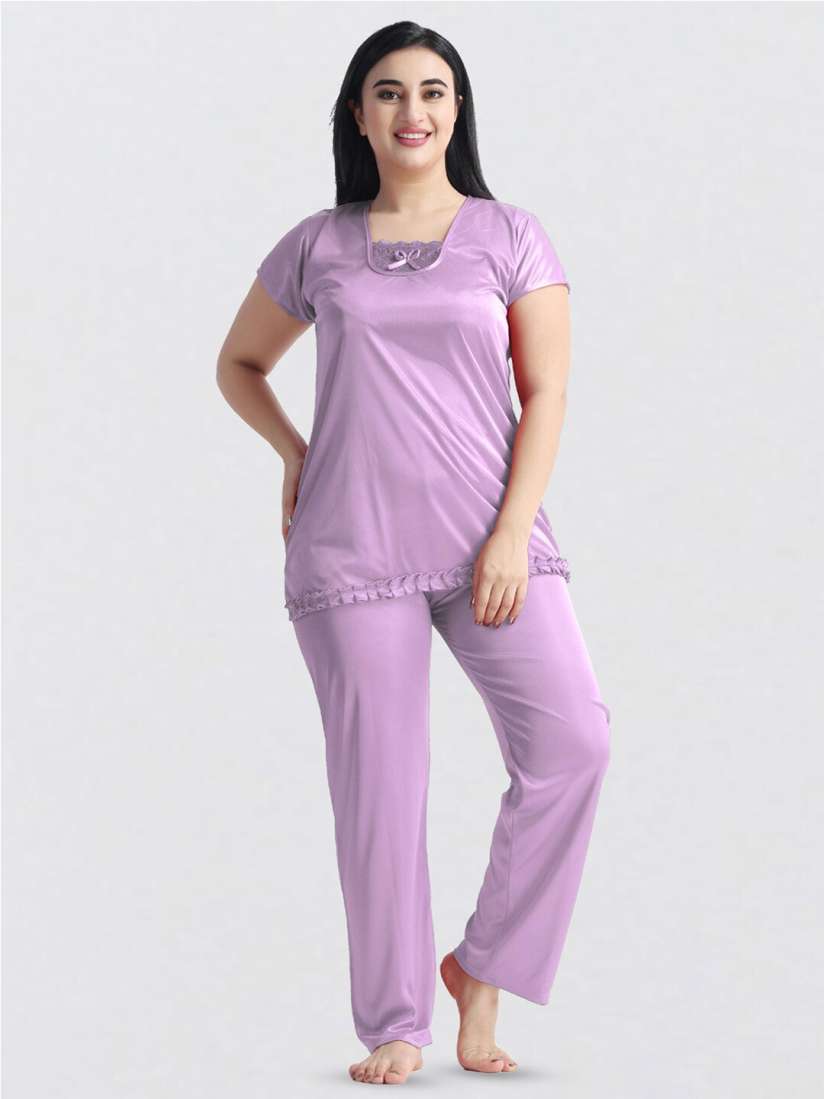 Buy NIGHT KEYS Satin Nighty With Robe Top Pyjama Maxi Nightdress Nightdress for Women 24370428 Myntra