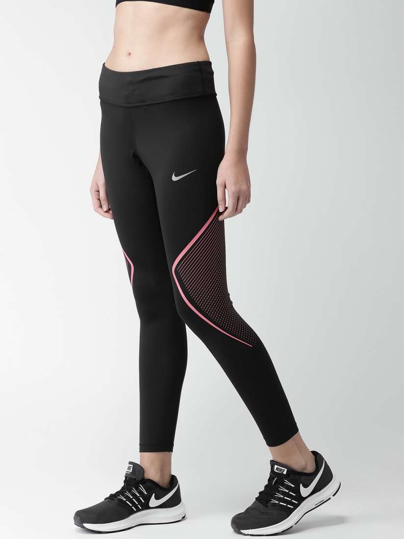 Buy Nike Women Black Power Speed Graphic Running Tights Tights for Women 2437044 Myntra