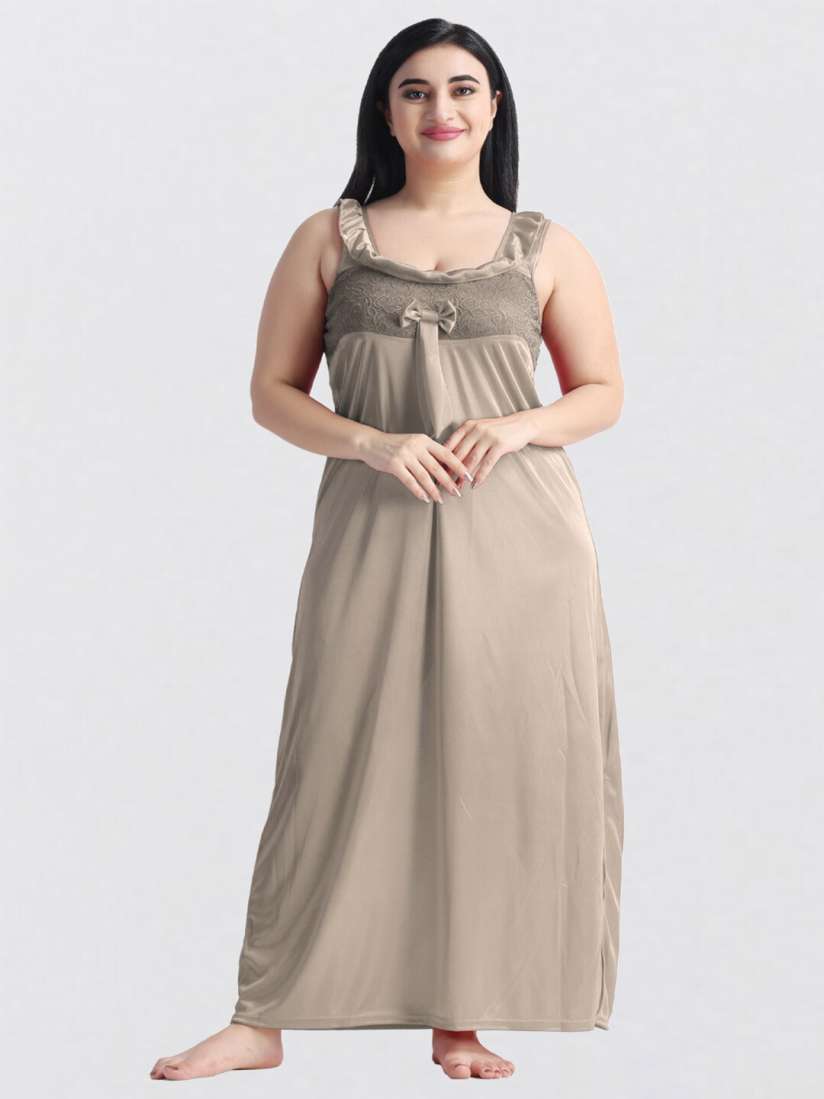 Buy NIGHT KEYS Nighty with Robe Top Pajama set Nightdress for Women 24370546 Myntra