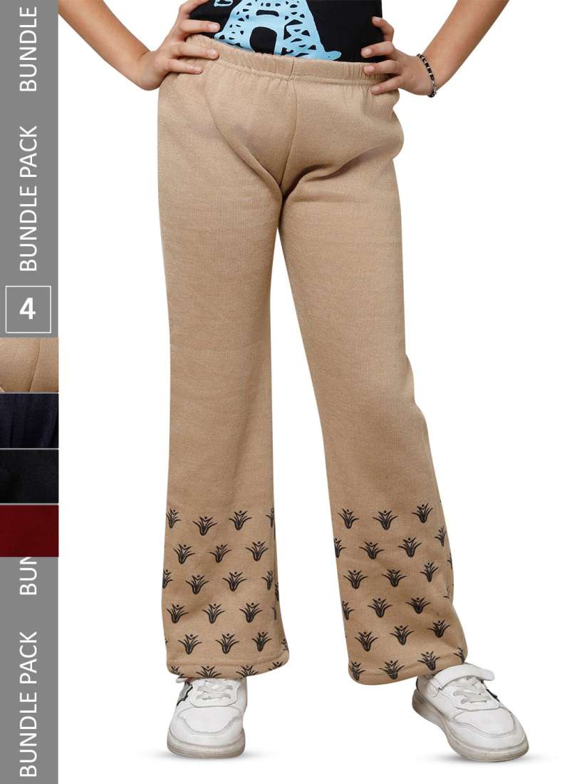 Buy IndiWeaves Girls Pack of 4 Printed Woolen Track Pants Track Pants for Girls 24373342 Myntra