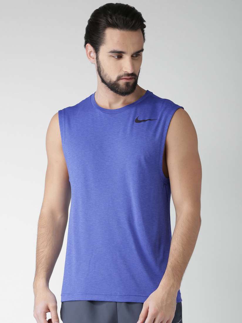 Buy Nike Men Blue Solid Round Neck Breathe Training Tank FUTURA ICON T shirt Tshirts for Men 2437399 Myntra
