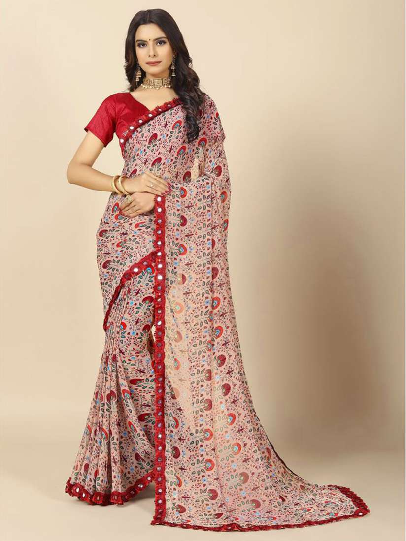 Myntra mirror work sarees deals