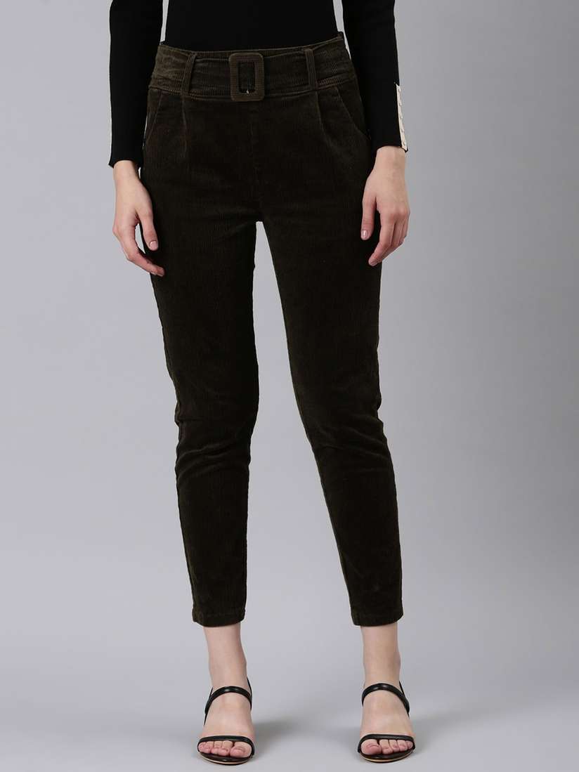 Myntra Skinny Pleated Pants Buy COVER STORY Women Slim Fit Pleated