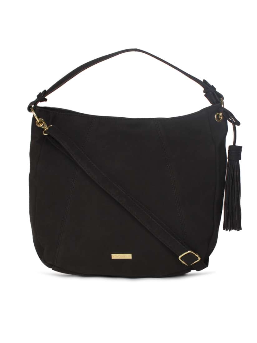 Buy Vero Moda Black Solid Hobo Bag Handbags for Women 2438515 Myntra