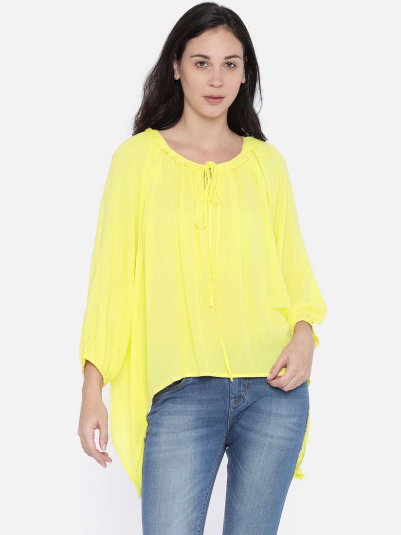 Yellow tops myntra outlet