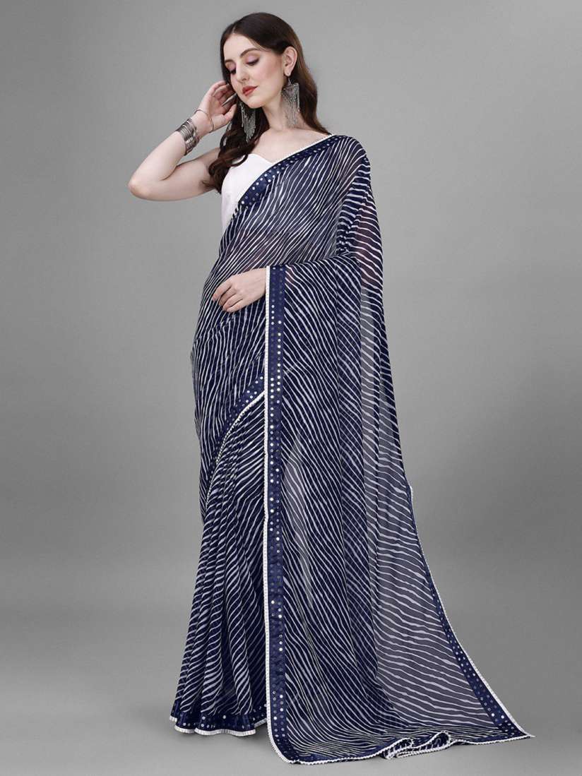 Buy B4ME.COM Leheriya Printed Mirror Work Pure Georgette Leheriya Saree Sarees for Women 24391066 Myntra