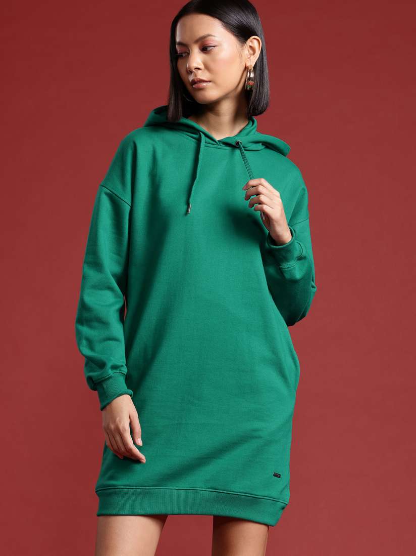 Buy all about you Hooded Sweatshirt Dress Dresses for Women 24394214 Myntra