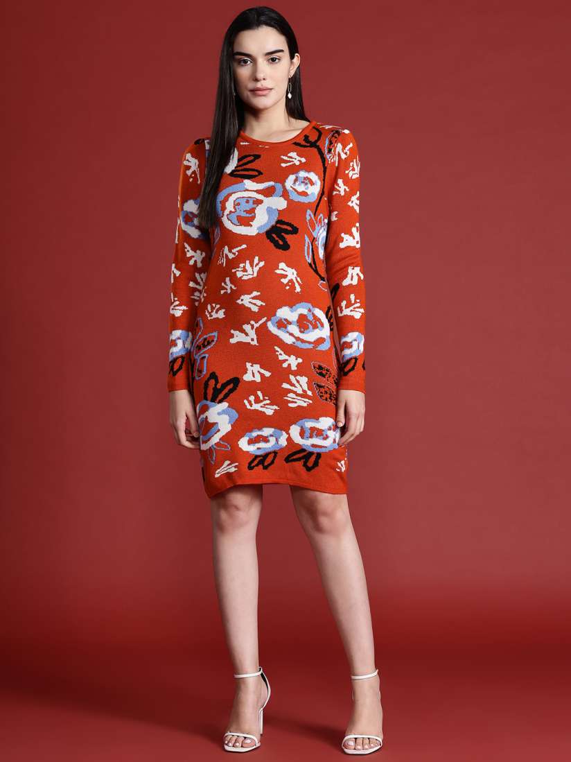 Buy all about you Floral Jacquard Mini Jumper Dress Dresses for Women 24394222 Myntra