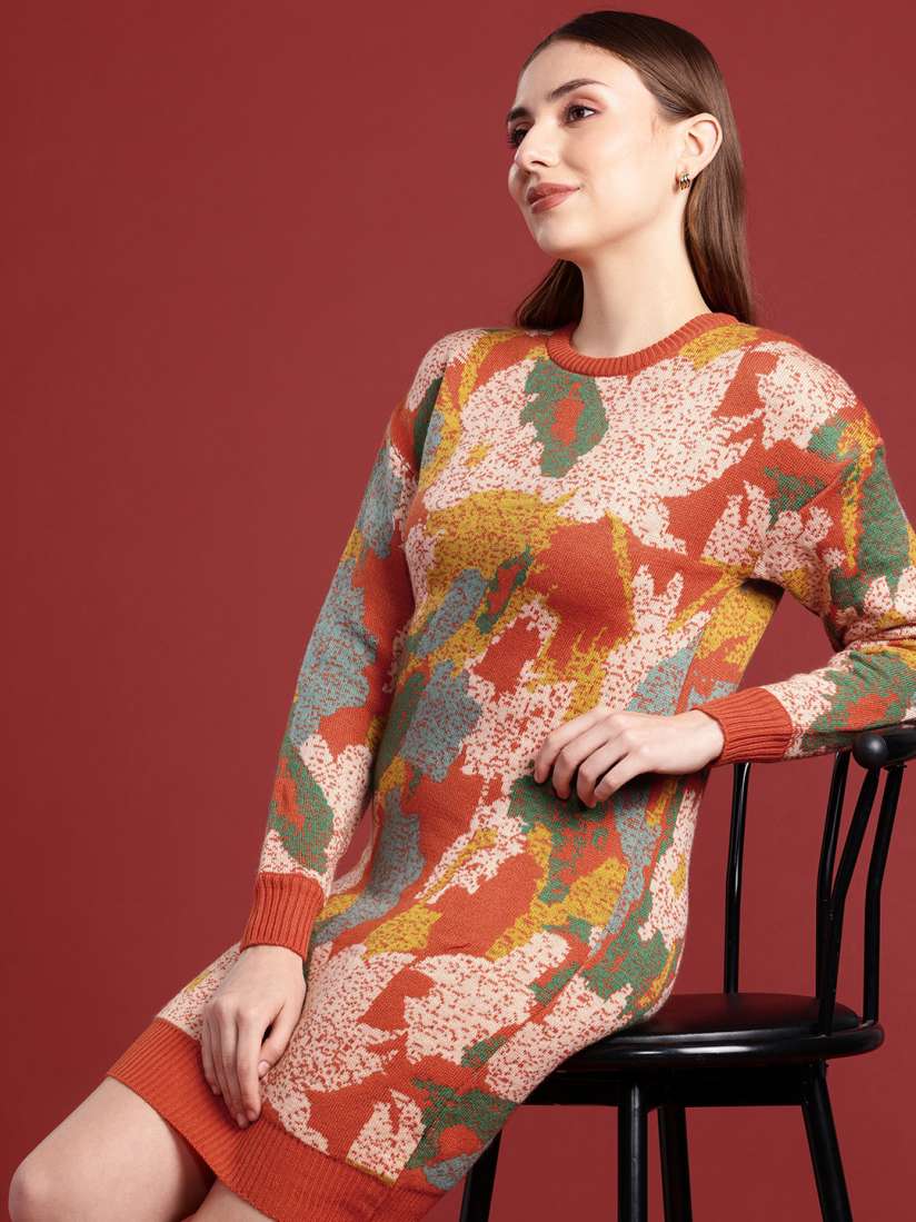 Embroidered jumper dress best sale