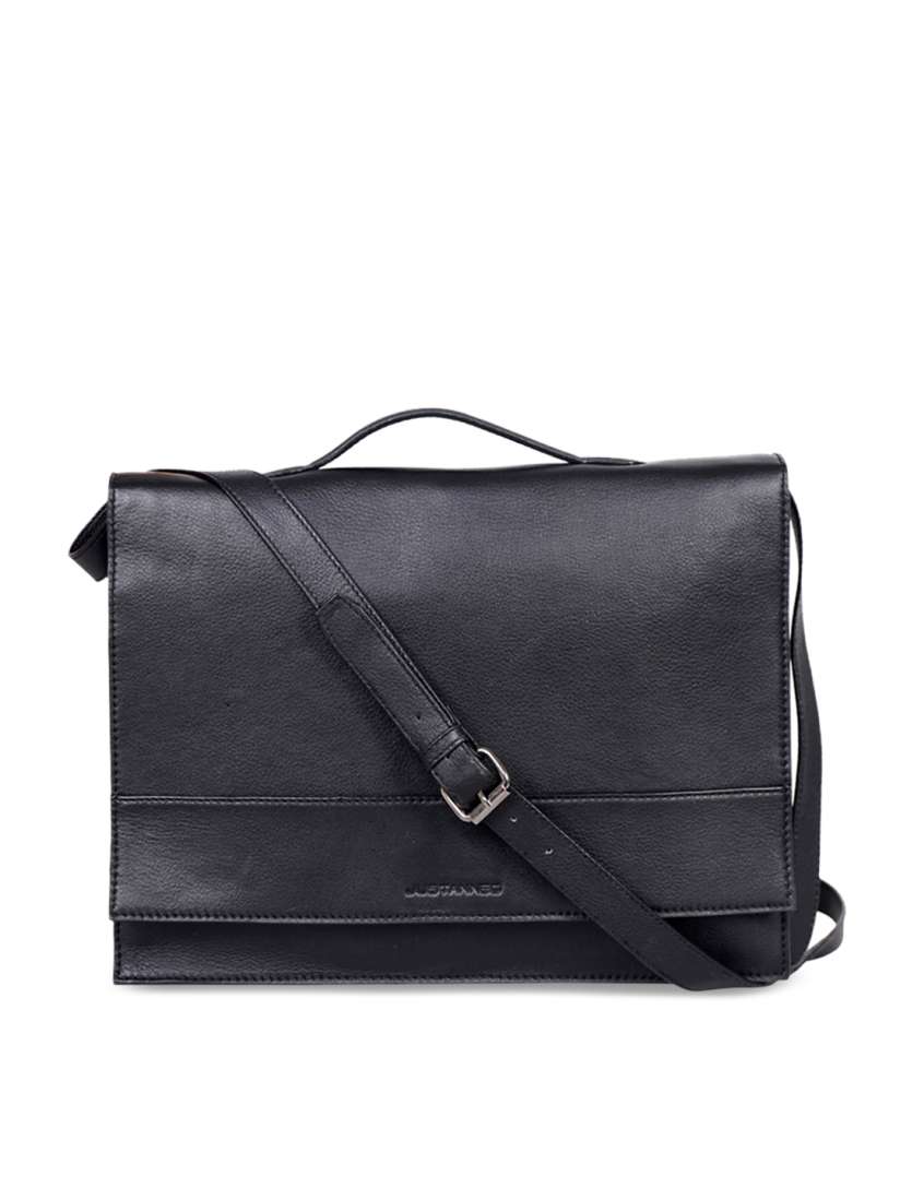 Buy Justanned Men Black Solid Leather Messenger Bag Messenger Bag for Men 2439735 Myntra