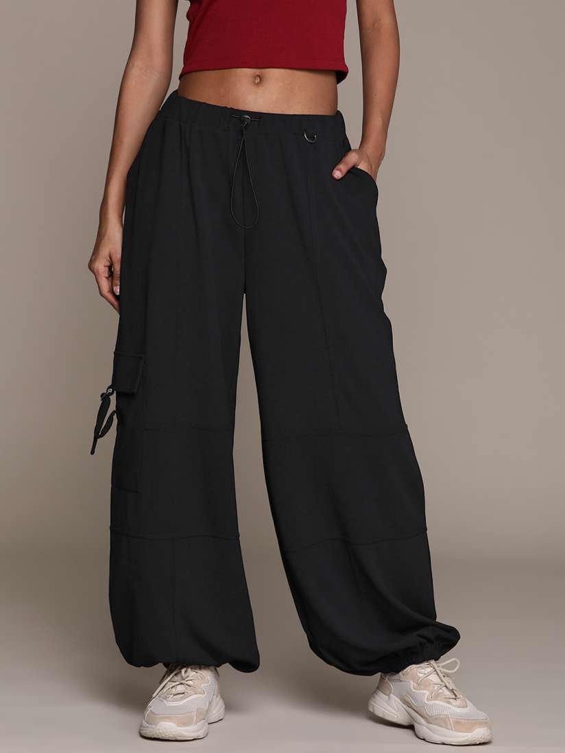 Buy The Roadster Lifestyle Co. Women High Rise Joggers Trousers for Women 24403216 Myntra