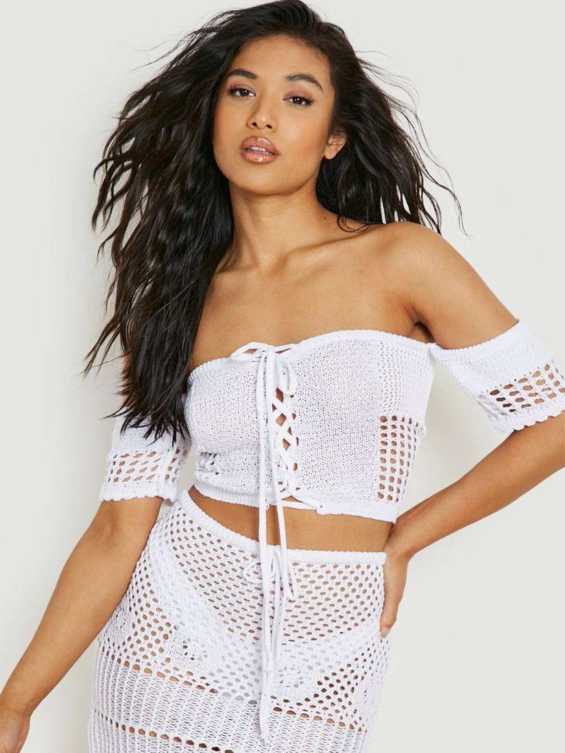 boohoo crochet top