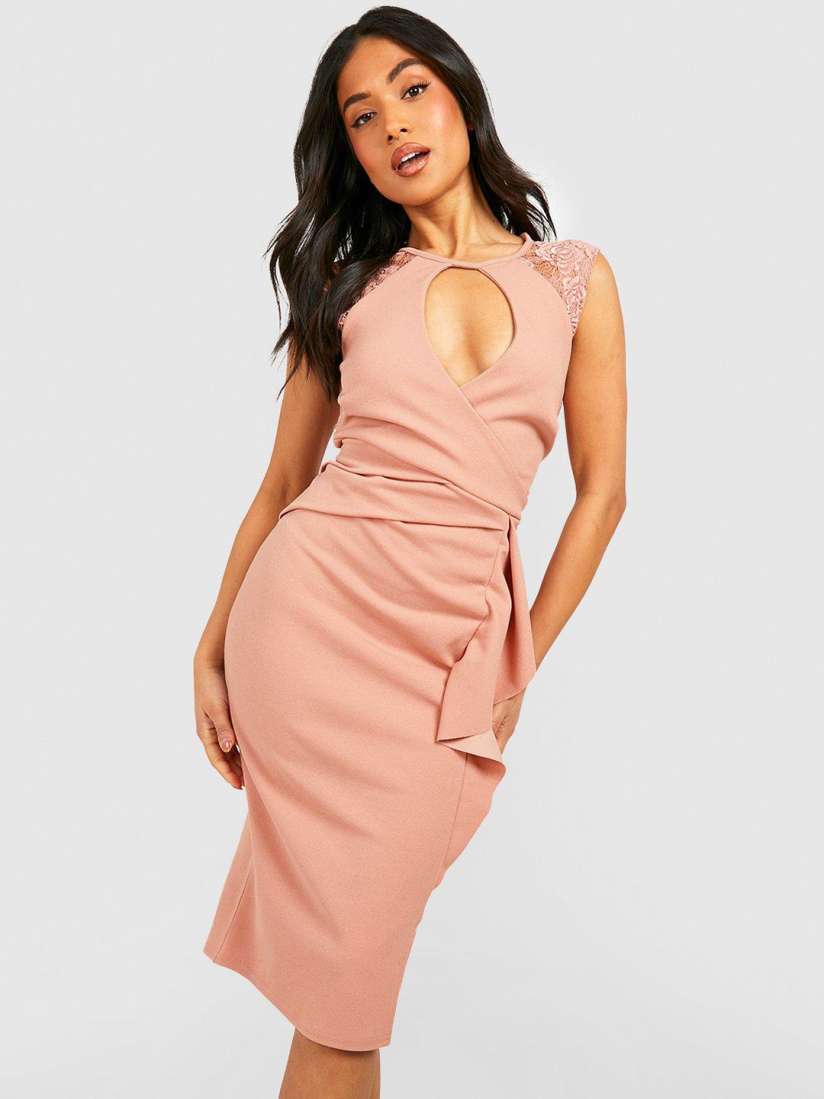 Boohoo lace panel dress top