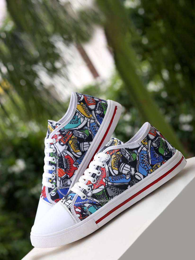 Buy KRAASA Men Printed Canvas Lace Up Sneakers Casual Shoes for Men 24406548 Myntra