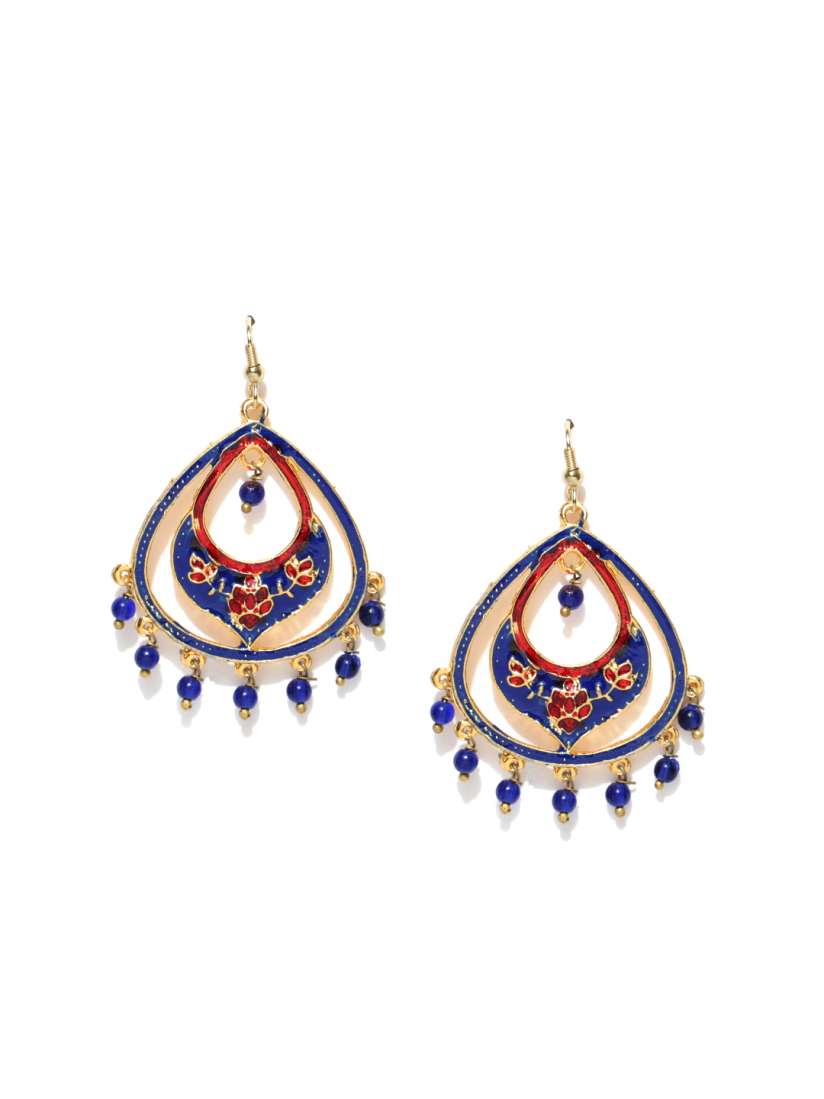 Buy Spargz Navy Blue Gold Plated Classic Drop Earrings Earrings for Women 2440757 Myntra