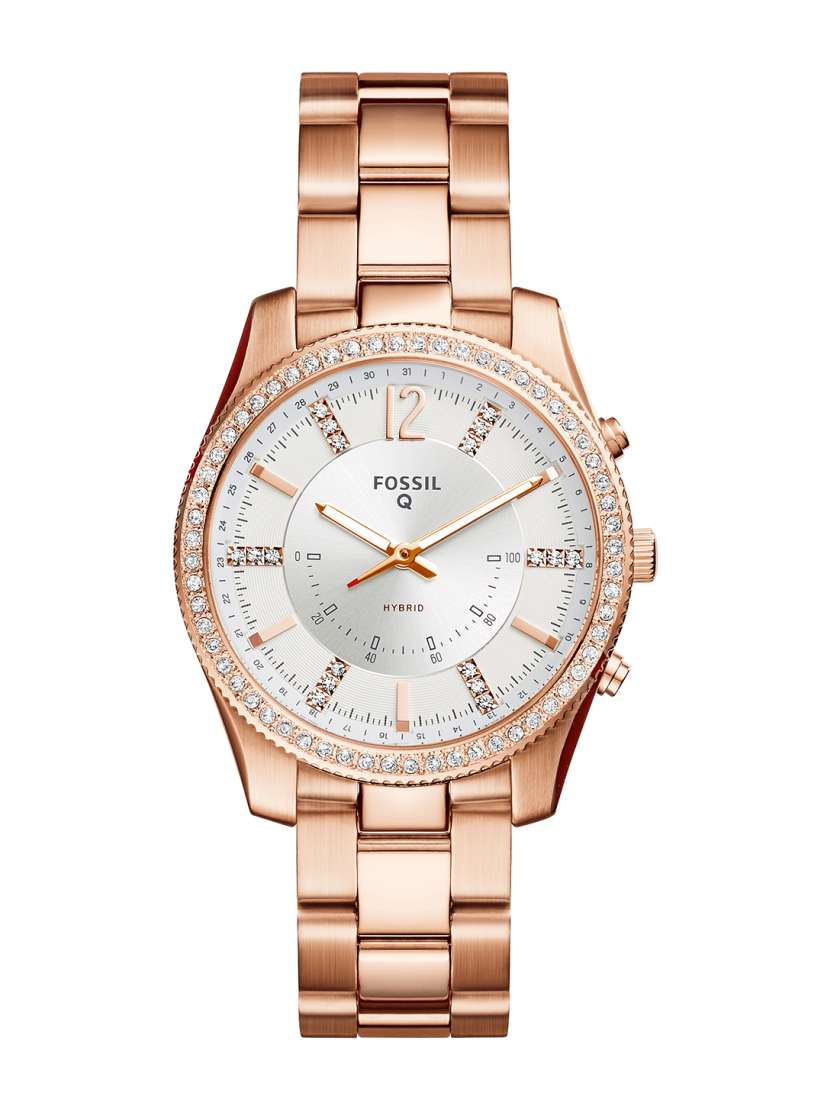 Buy Fossil Women Rose Gold Silver Toned Hybrid Smart Watch FTW5016 Smart Watches for Women 2440960 Myntra