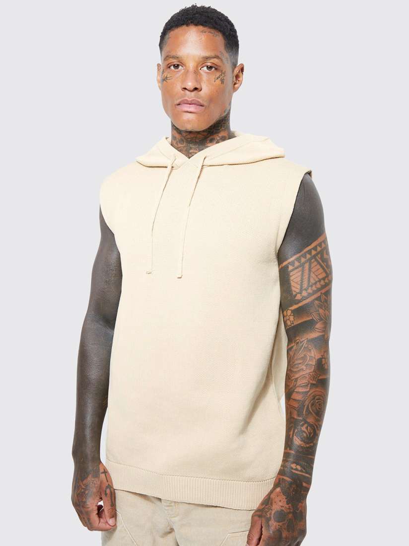 Buy boohooMAN Hooded Ribbed Acrylic Sweater Vest Sweaters for Men 24411556 Myntra