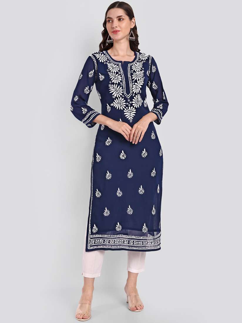 Myntra chikankari kurtas hot sale